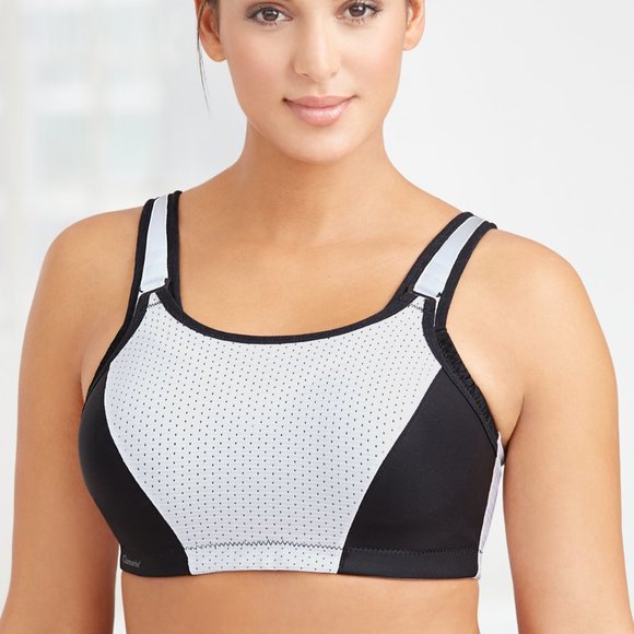 Set of 3! 32F Glamorise SPORT Bra (DOUBLE-LAYER) Wicking (UNDERWIRED) WHITE NEW - Picture 8 of 15